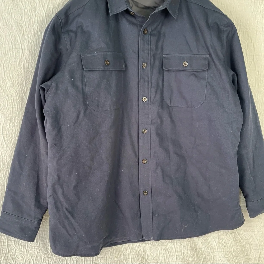 Line of Trade Shirt Jacket Shacket Men 3X Navy Blue Quilted Insulated Work Coat
